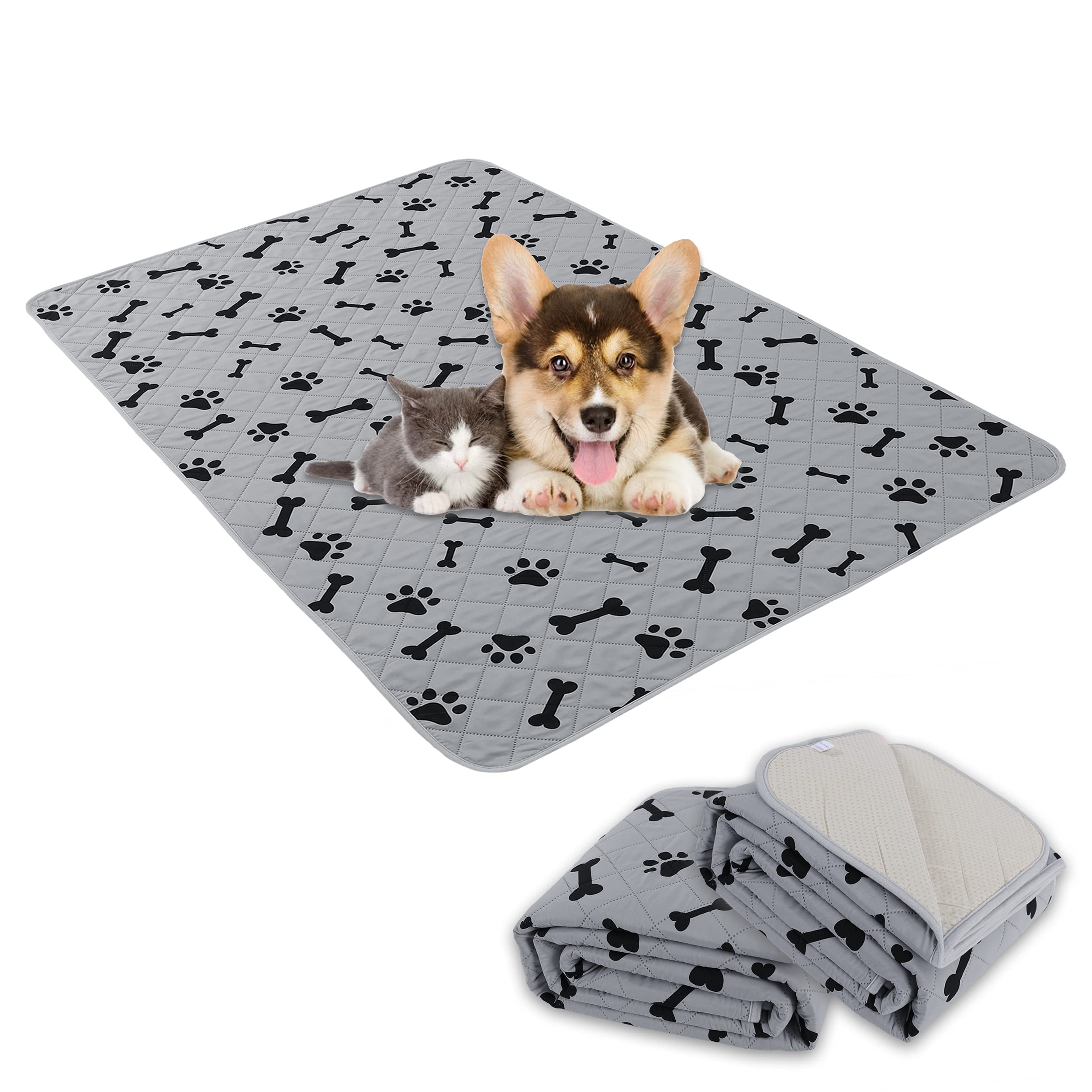 Photo 1 of Dog Crate Pee Pads - Wahable Dog Rugs Non-Slip Puppy Pads for Small Dogs, Water Absorb Training Pads (2030 Gray)