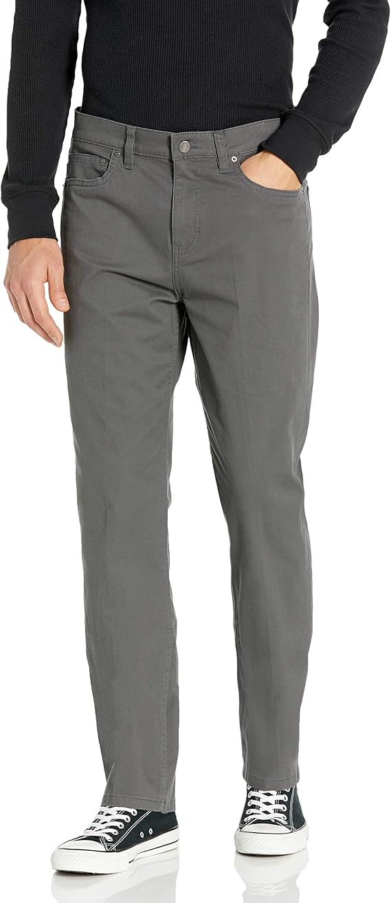 Chaps Men's Stretch 5 Pocket Twill Pant Casual, Camp Grey, 30W x 32L