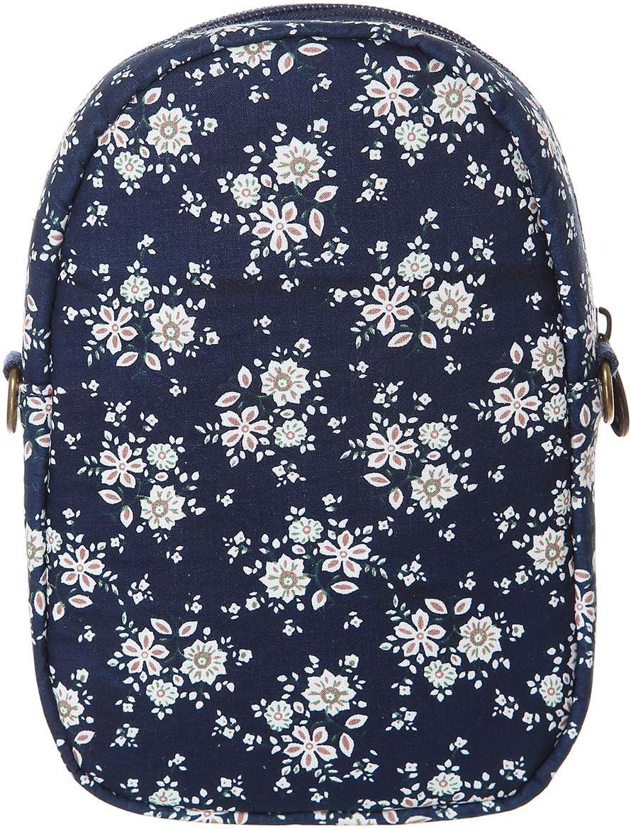 LassZone Canvas Crossbody Phone Bag for Women Girls Floral Pattern Handbag Small Shoulder Bags Mobile Phone Purse Wallet Zipper Coin Pouch - Image 3