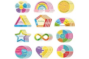 ZOIIWA 48 Pcs Breath Calm Anxiety Sensory Stickers Reusable Mindfulness Stickers Calming Strips Adhesive Sensory Strips for School Office Classroom Desk Adults Teens Counselor Fidget Supplies Christmas Gifts