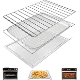 GXCSY Air Fryer Replacement for Typhur Sync Oven 27QT 12‑in‑1 | Stainless Steel Grill Pan Plate Crumb Tray Wire Rack Basket Accessories