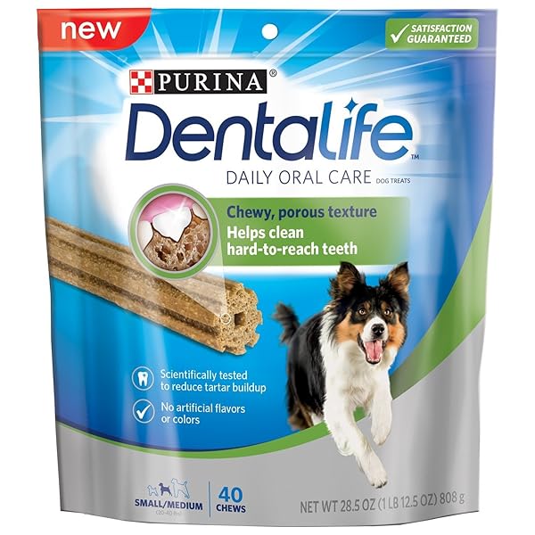 PURINA DENTALIFE DAILY ORAL CARE SMALL/MEDIUM DOG TREATS – 40 CT. POUCH