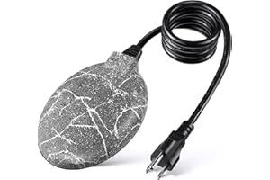 SAILLONG 1 Pack Upgrade Bird Bath Heater for Outdoors in Winter, Pond Deicer 60 Watts Birdbath Deicer Water Heater Thermostatically Controlled with Auto Shut off Function for Patio Lawn (Frosted Gray)