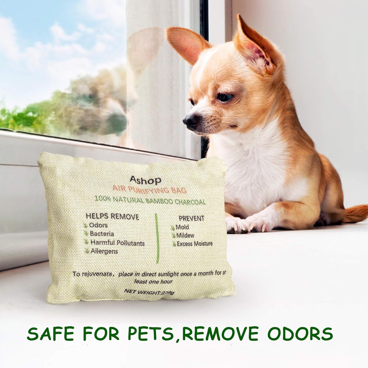 ASHOP Bolsa purificadora de Aire de carbón de bambú Natural ...