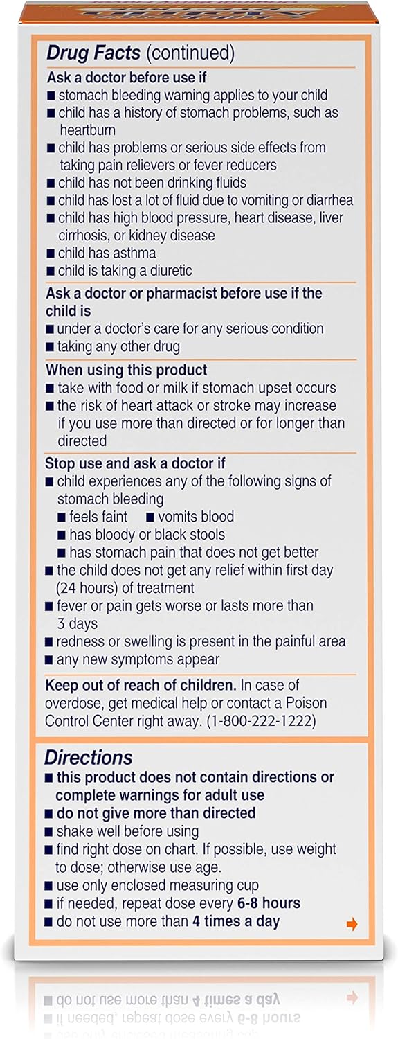 Children's Motrin Oral Suspension Medicine for Kids, 100mg Ibuprofen, Berry Flavored, 4 fl. oz: Health & Personal Care