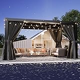 Aoxun Louvered Pergola 10' x 12' Outdoor Aluminum