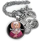 St. Marina of Antioch Keychain, Necklace or Clip, Patron Saint Gift