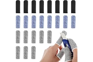 Ouligay 24Pcs Finger Cots Cut Resistant Finger Protectors Thumb Protector Finger Gloves Finger Sleeve Protectors for Garden, Kitchen, Work, Sculpture
