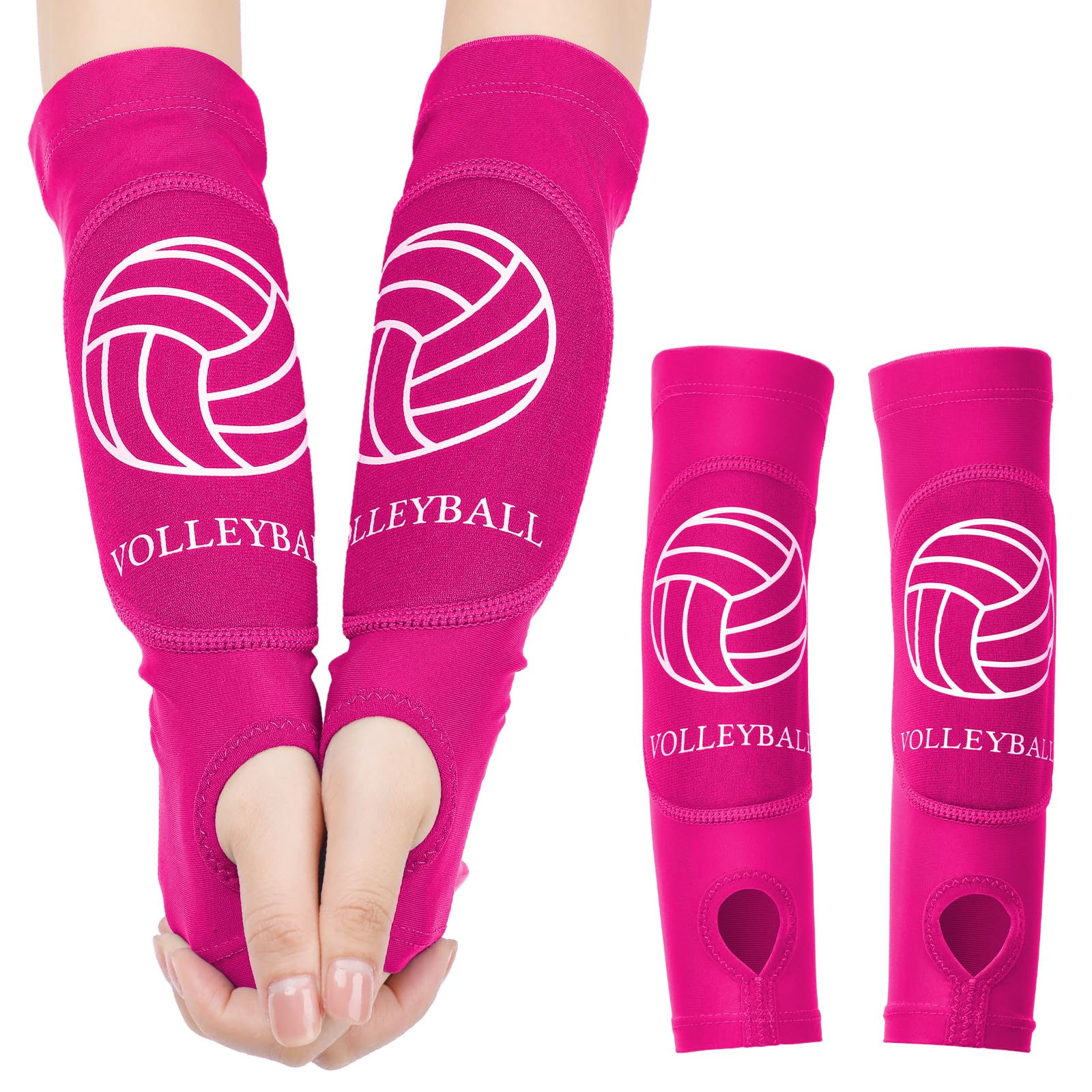 Photo 1 of Shappy 2 Pcs 2 Pcs Volleyball Arm Sleeves Forearm Sleeves Volleyball Arm Pads for Boys Girls Teen Youth Wrist Guard (Rose Red,Medium)