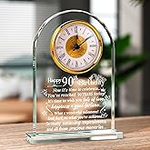 Ornalrist Happy 90th Birthday Quartz Clock Gifts for Parents, Grandpa, Gifts for Couple Women Men, 90th Birthday Presents for Grandma, 90 Year Old Birthday Keepsake Home Decor