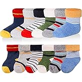 Eocom 6 Pairs Baby Boys Girls Wool Socks Infant Toddlers Kids Unisex Winter Thick Soft Warm Thermal Crew Socks