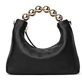 DORIS&JACKY Small Top Handle Clutch Bag for Women Designer Crossbody Purse With Pearl Tote Handle and Chain Strap
