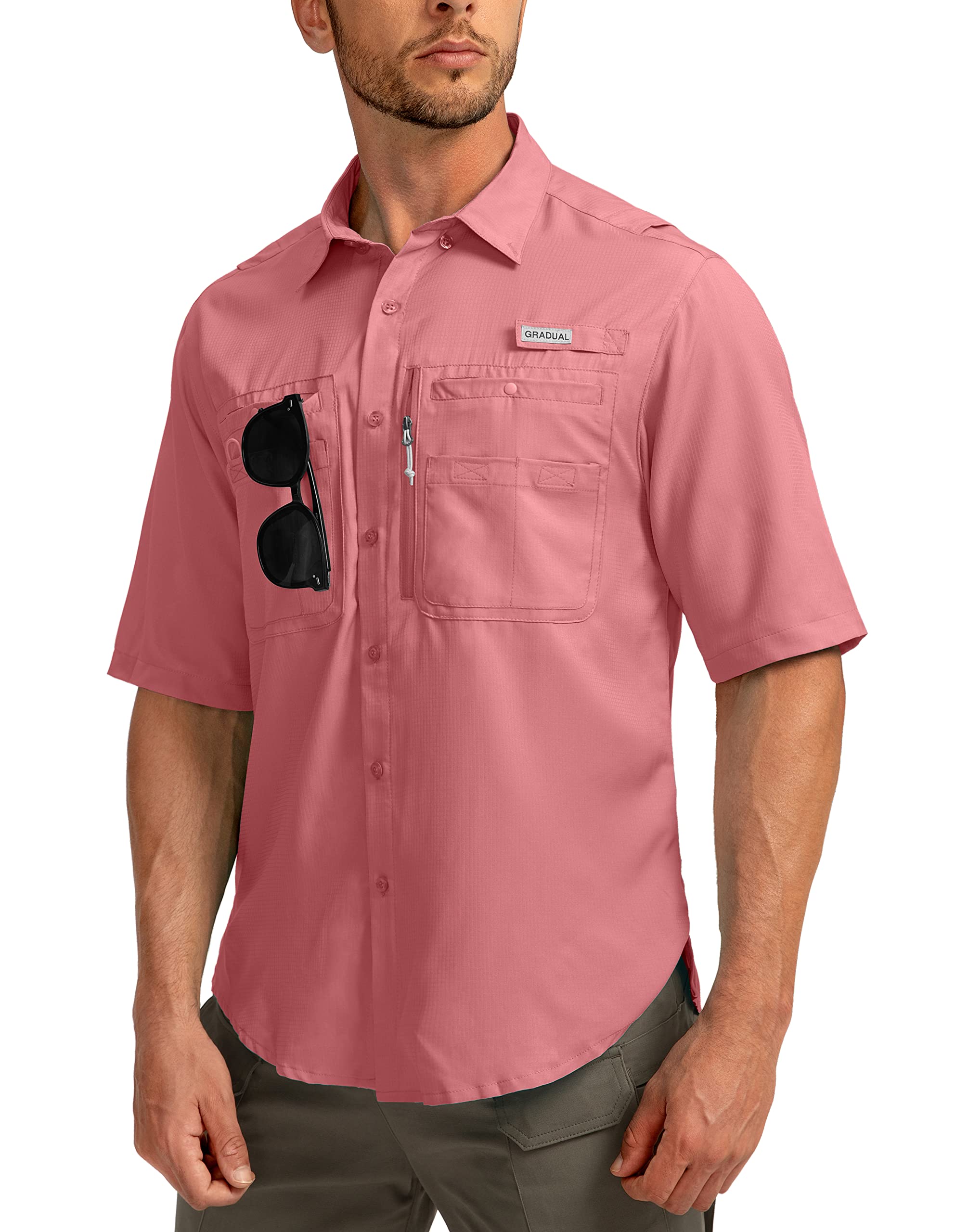 Men's Fishing Shirts with Zipper Pockets UPF