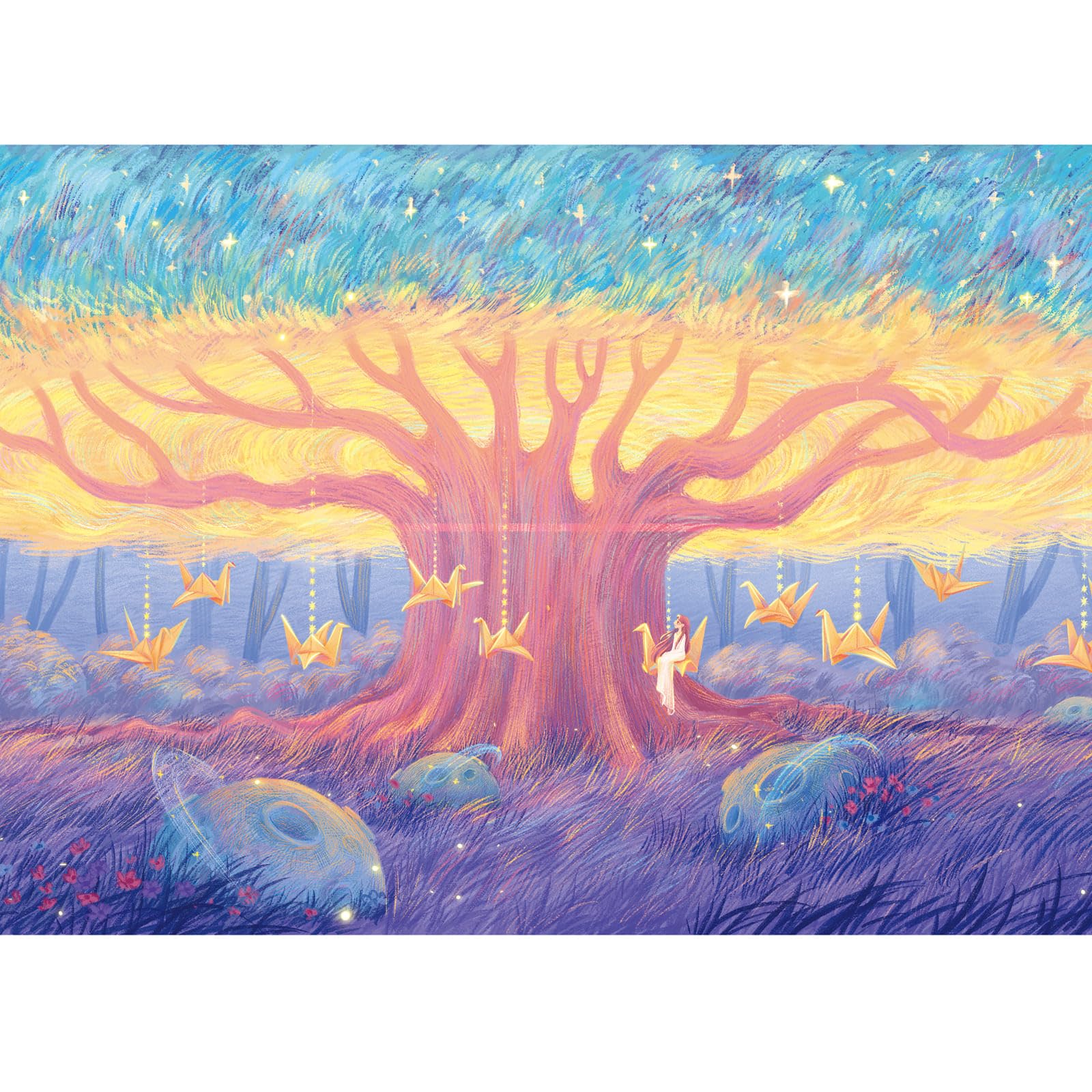 HUADADA 500 PieceJigsaw Puzzles for Adults Puzzle game 500 piece jigsaw puzzles for Adults Family Decoration Puzzle-Wishing Tree(No partitioned areas on the back)