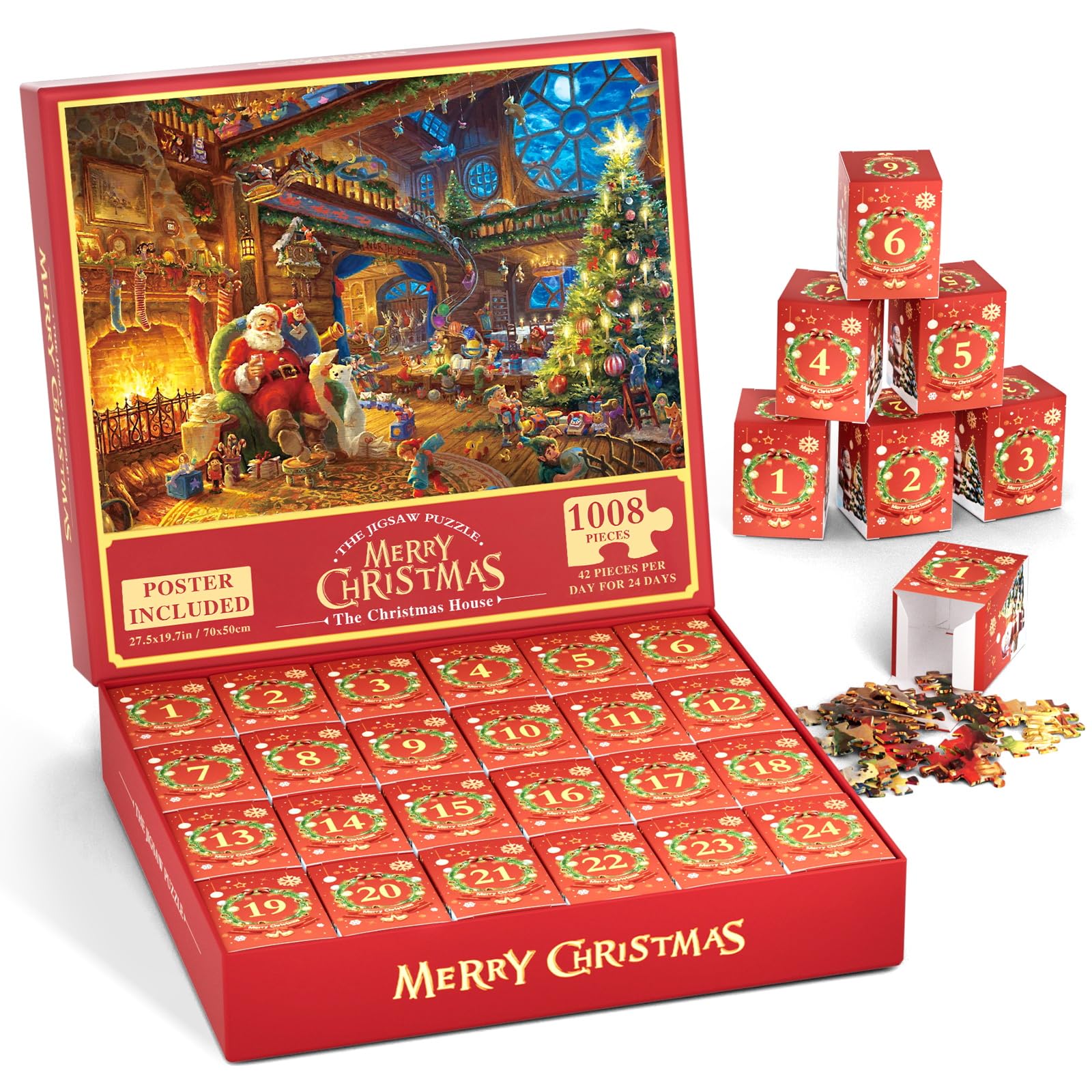2024 Advent Calendar Christmas Puzzle 1008 Pieces Adult Kids For Sale