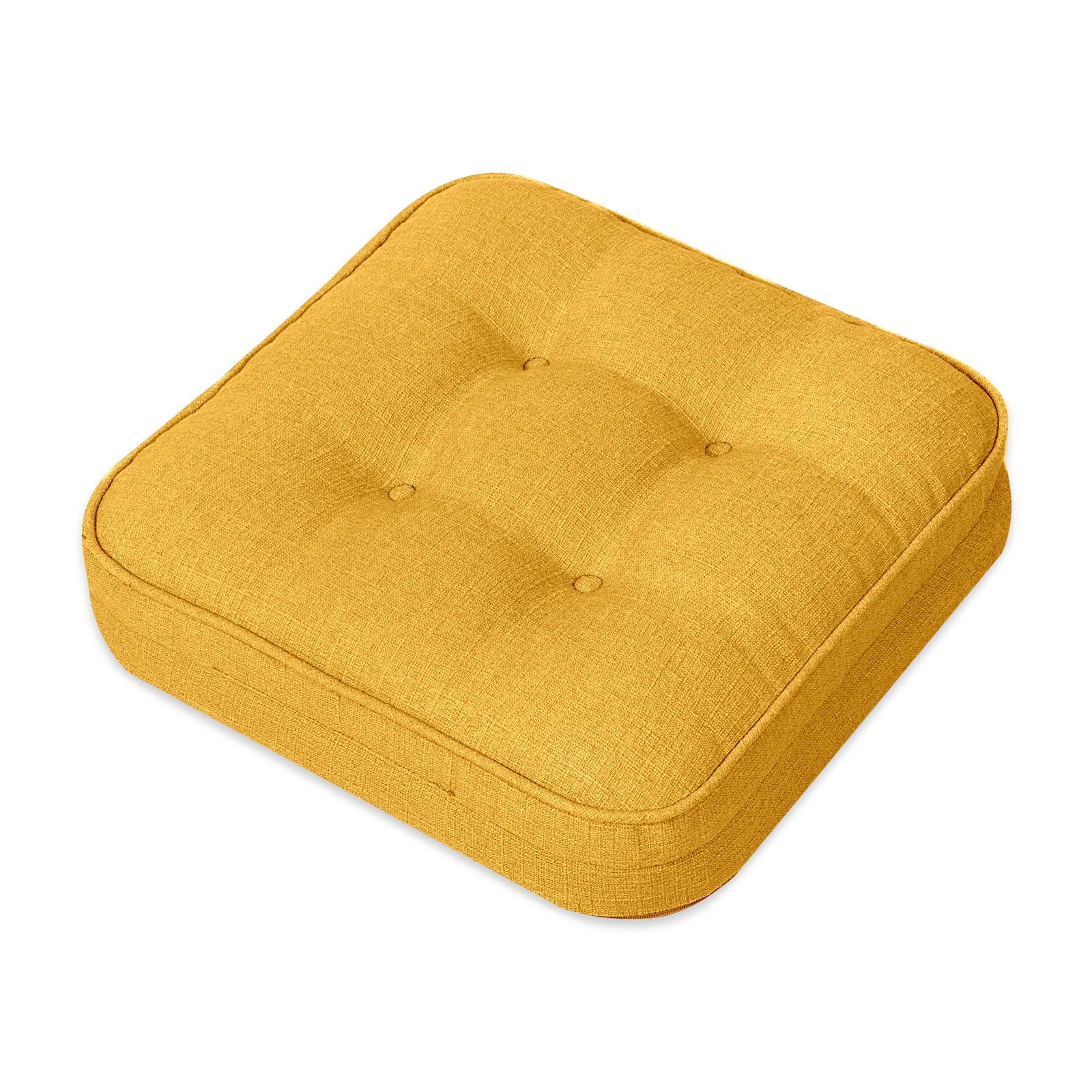 Photo 1 of GOFORIT Memory Foam Cushion?Square Seat Cushions for Dining Chairs,Non-Slip Chair Pads with Removable Cover, 16'' x 16'', Yellow