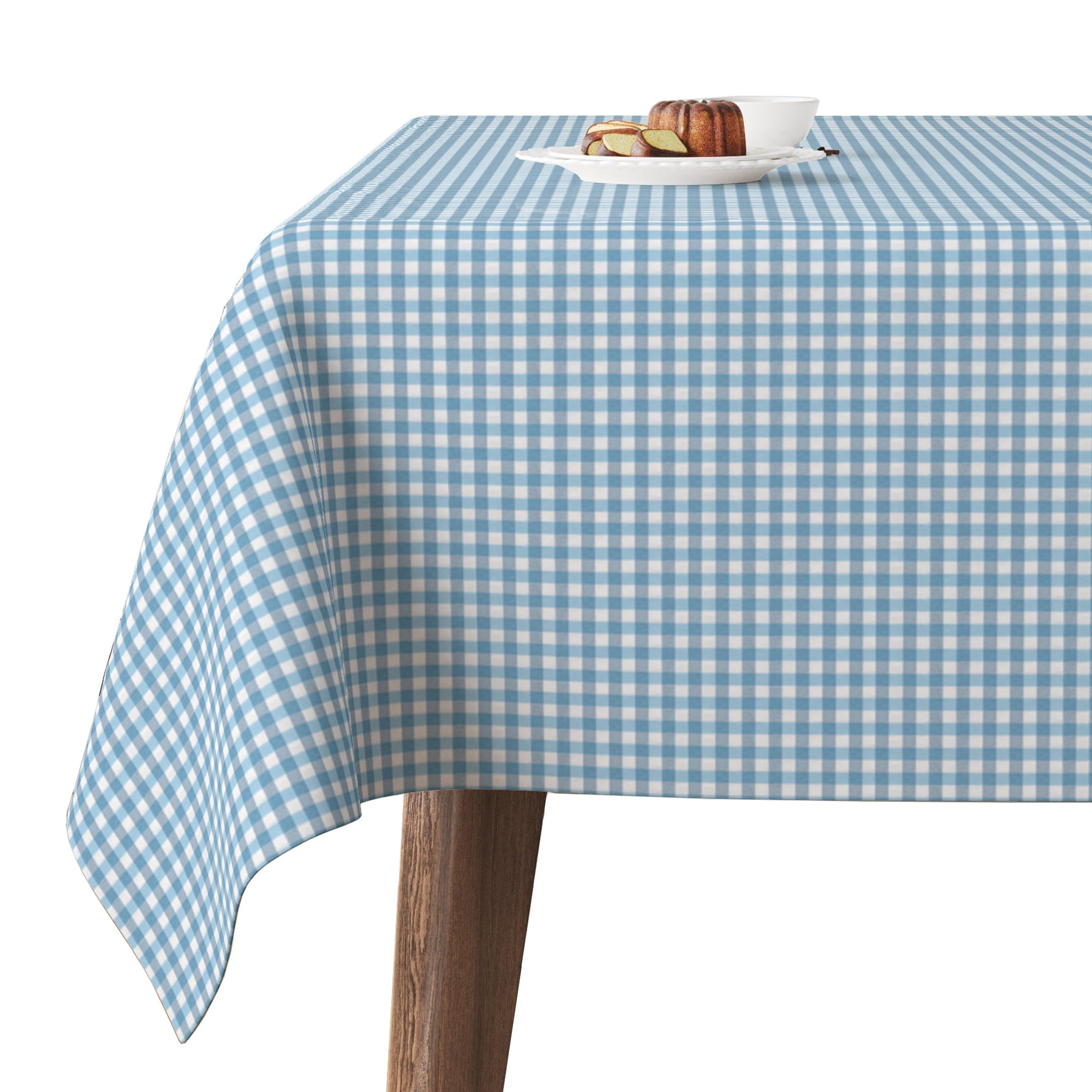 Martina Home TEFLONATED TABLECLOTH MADE Petit Vichy Blue 140X140 CM