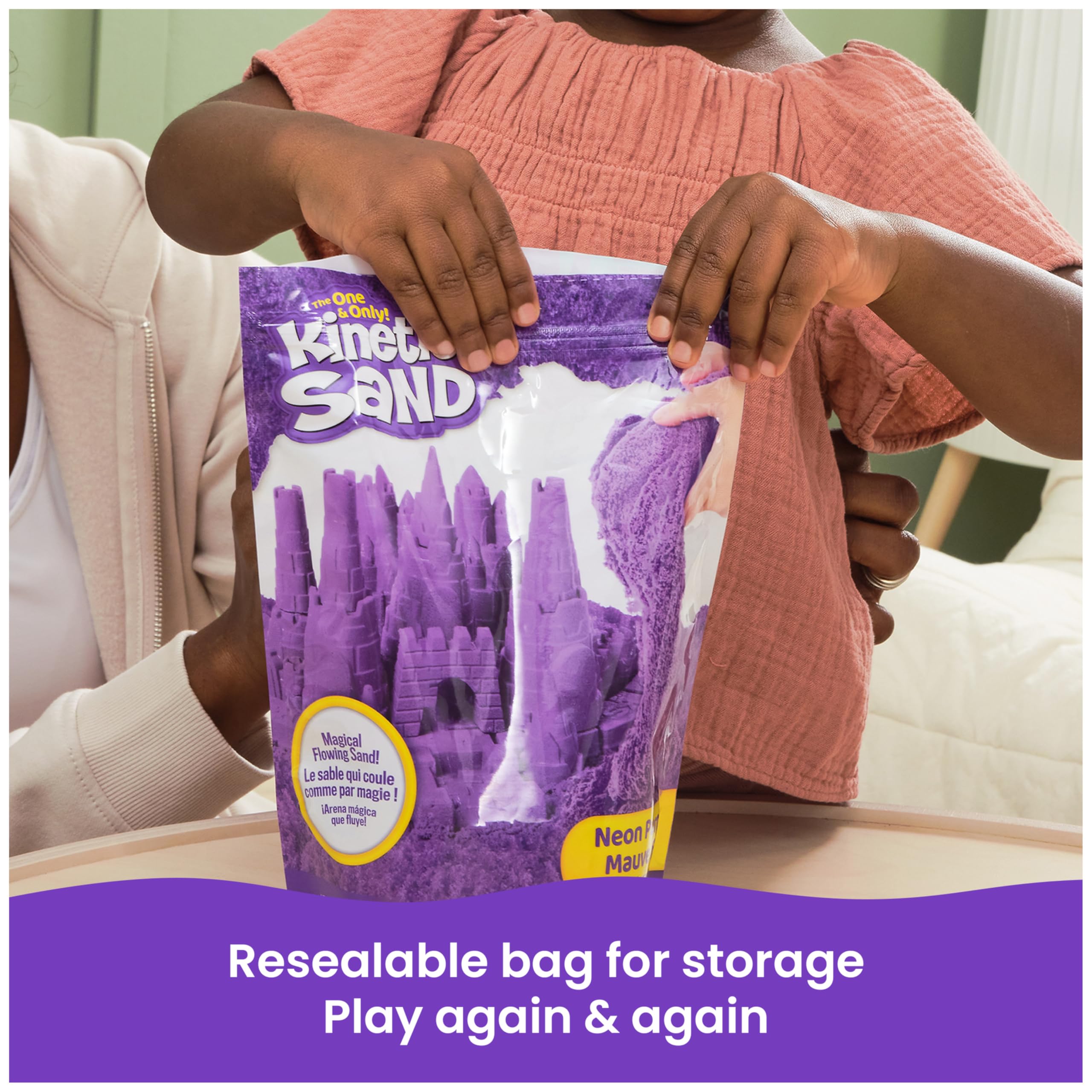 Kinetic Sand, 2.5lbs Purple Play Sand, Amazon Exclusive, Resealable Bag (Packaging May Vary), Sensory Toys, Holiday Gifts & Stocking Stuffers for Kids Ages 3 and up