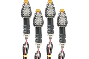 iolory 4PCS Motorcycle LED Turn Signals,Signal Lights,Car Accessories, 14LED Front & Rear Motorcycle Blinkers with Cool Amber