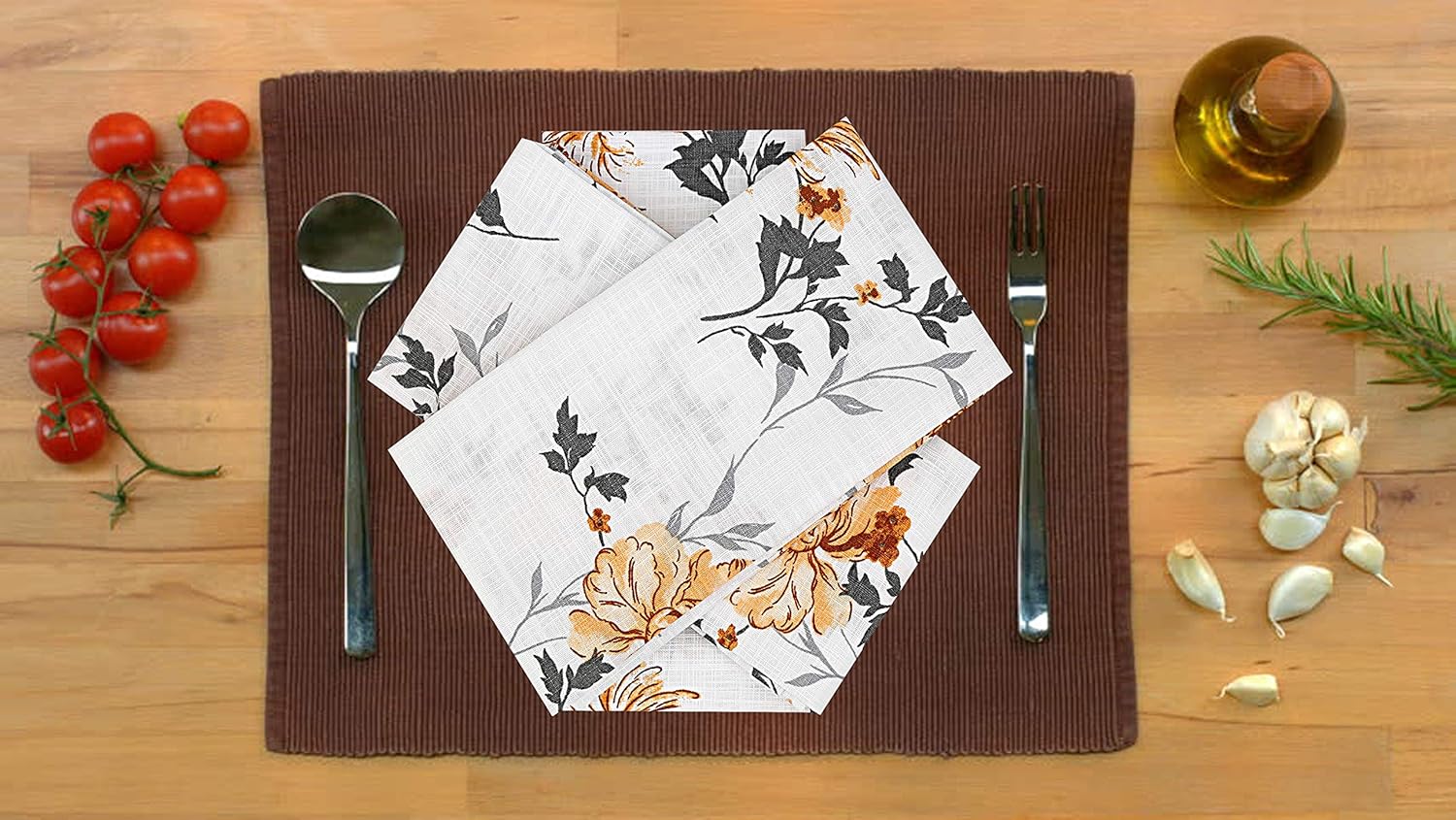 Ruvanti Fall Cloth Napkins 6 Pack (100% Cotton 18" X 18") Dinner Napkins,Soft & Comfortable Cotton Napkins. Table Cloth Napkins/Linen Napkins/Fabric Napkins for Christmas/Thanksgiving Dinners.: Home & Kitchen