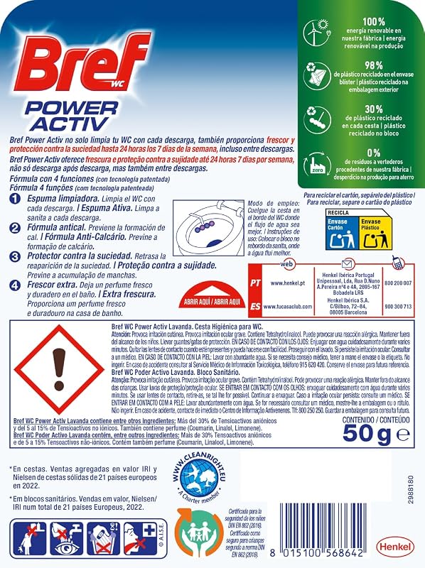 WC Power Activ Lavanda Tavolette wc, 10 pezzi
