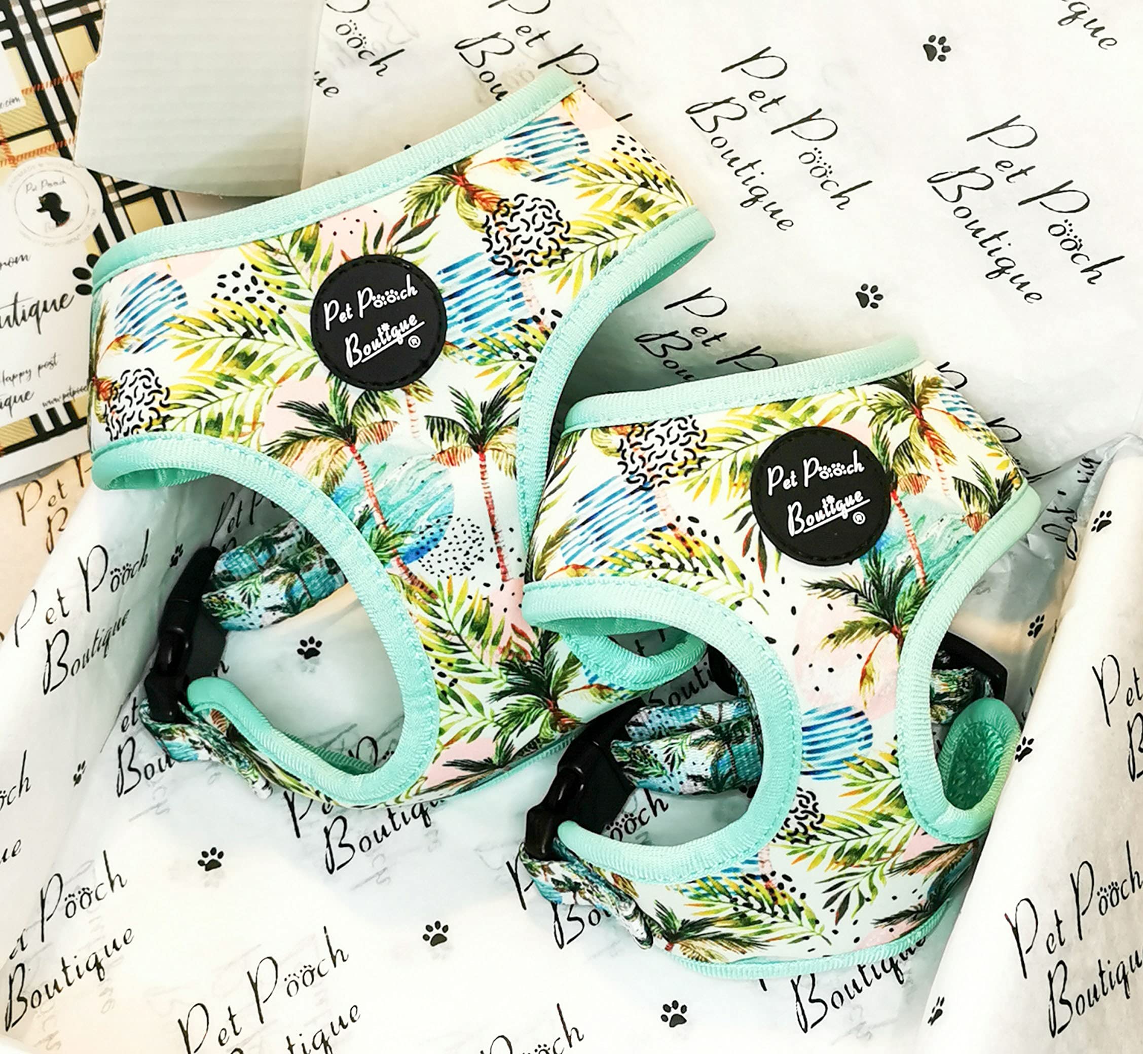 Pet Pooch Boutique Palm Trees Classic Dog Harness LARGE