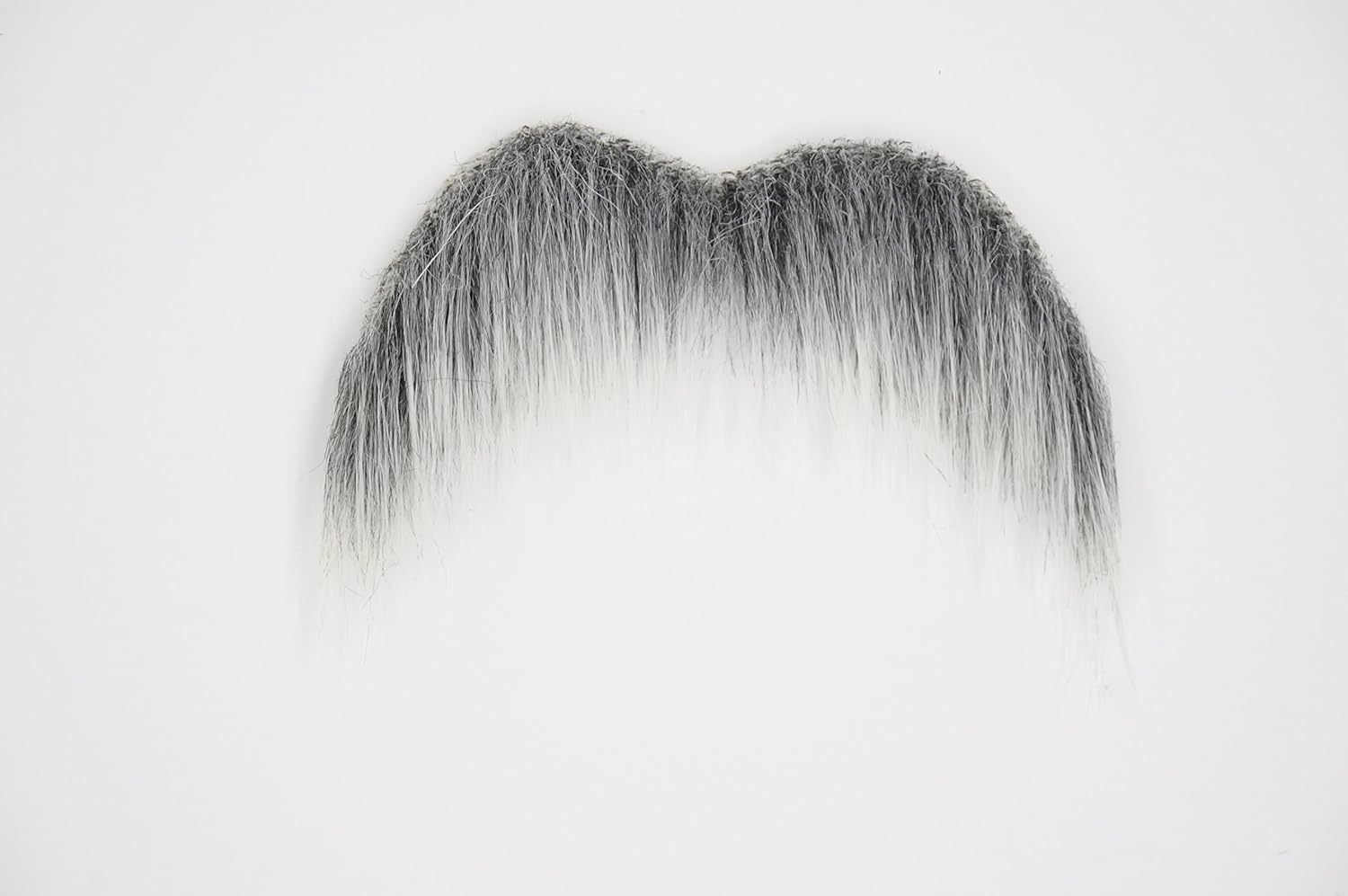 Mustaches Fake Mustache, Self Adhesive, Novelty, Horseshoe False Facial Hair, Gray with White Color - Image 5
