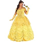 Plus Size Disney Beauty & The Beast Belle Costume Yellow Dress - Authentic Disney Princess Dress & Gloves for Women