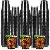 LemonRoad 120 Pack 2 oz Valentine Plastic Shot Glasses Valentine Disposable Mini Drinking Cups Bulk for Winter Parties Picnics Cocktails Events Celebrations Favors(Black)