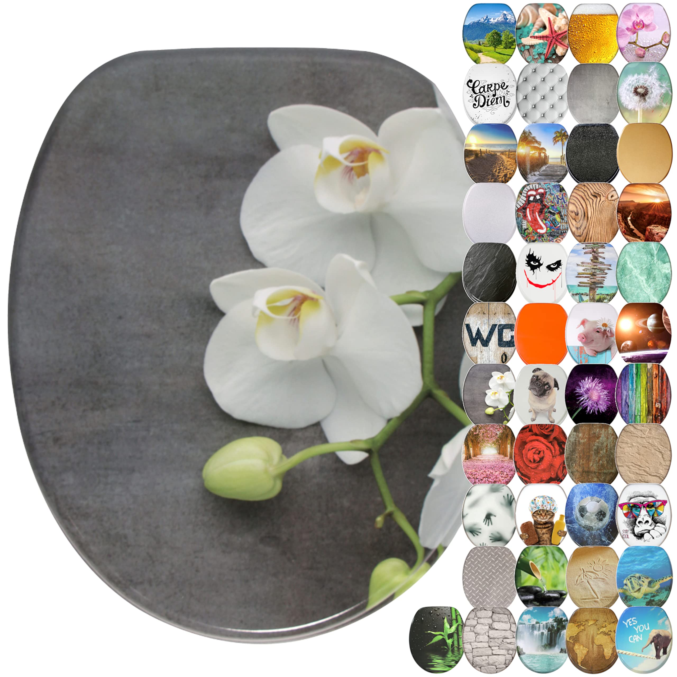 Sanilo Soft Close Toilet Seat, Wide Choice of New Toilet Seats, Stable Hinges, Easy to Mount (Pretty) — image 1