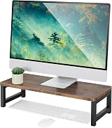 OROPY Wood Vintage Monitor Stand Holder 55 x 23 x 14cm Dark Brown