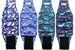 LANGSPRIT Male Dogs Diapers Belly Bands(4Pack), Washable Reusable Male Boy Doggy Wraps Panties for Doggie Puppy Pooping Potty Training Incontinence Marking Pañal para Perro Small