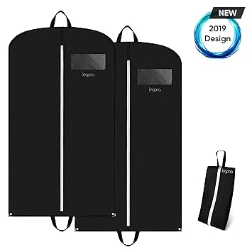 Legona 2X Stabiler Kleidersack inkl. Nylon Schuhtasche | Langlebige Anzugtasche für Kleider, Anzug & Jacken | Atmungsaktiver 