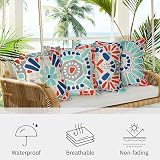 Weldomcor Waterproof 18x18 Cushion Covers Set of 4 Boho Outdoor Pillow Cases view 6