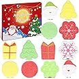 Christmas Bath Bombs - 12 Pack Organic Bath Bombs Gift Set for Kids and Women, Great Relaxing Stress Relief Bubble Bath Fizzies Balls, Christmas Gifts for Kids, Boys, Girls