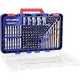 WORKPRO Drill Bit Set, 120-Pieces Impact Driver Bits Set and Screwdriver Bits Set for Screw Driving and Wood Metal Drilling with Storage Case, 1/4" Hex Shank
