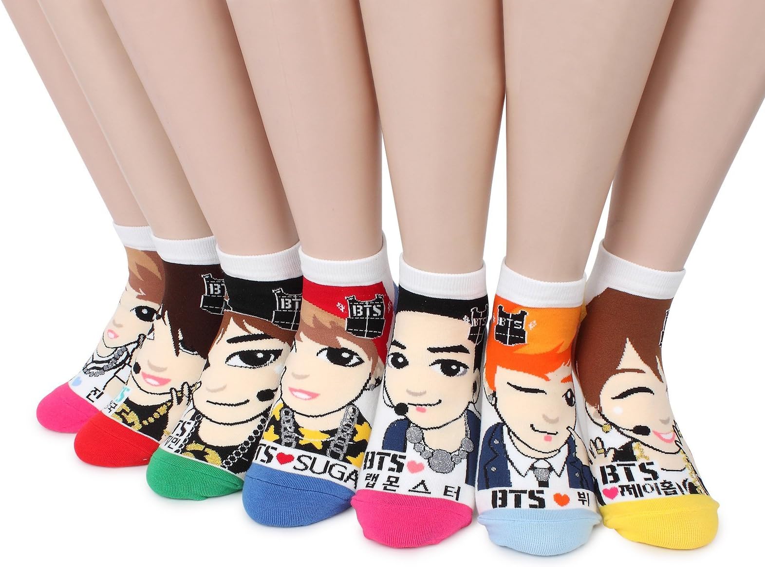 BTS K Pop Star Printed Socks (Pack of 7 Pairs)