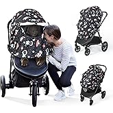 Orzbow Universal Sun Shade for Stroller, Detachable UPF 50+ Stroller Cover for Sun with See Through Mesh Window, Breathable Sunshade Cover - Stroller Canopy Extender, Baby UV Sun Protection, Cute Cat