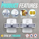 TDBS Mop & Broom Holder Wall Mounted Gripper 2-Pack Waterproof Easy Grip view 4