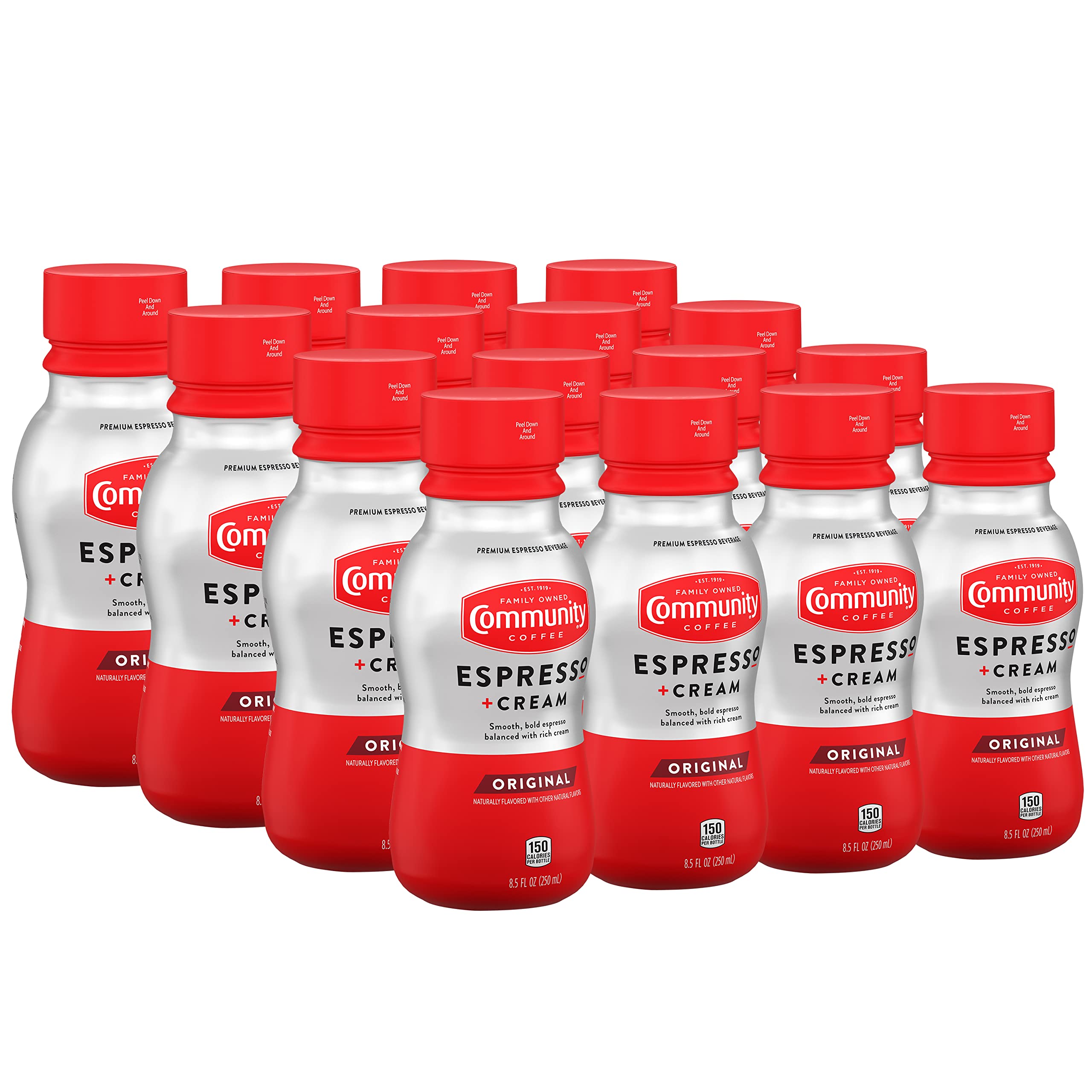 Photo 1 of *3/18/2026* Community Coffee Espresso + Cream Original Ready To Drink 8.5 Fl Ounce Bottle (Pack of 16)