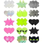CICKEE Pasties Rave Pack - Nipple Covers Stickers - Disposable Sticky Breast Petals - 15 Pairs