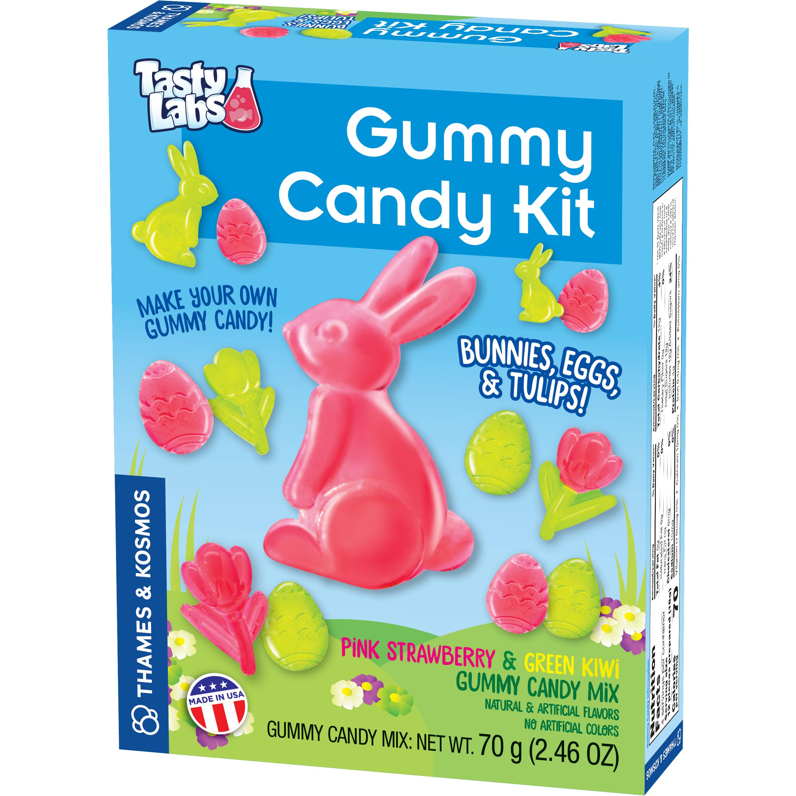 Thames & Kosmos Tasty Labs Gummy Candy STEM Kit - Bunnies, Eggs & Tulips | Make Springtime-Shaped Gummy Candies, Explore Chemistry in Cooking, Easter Goodie