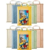 10 Pack Portable Mesh Zipper Pouch Bags with Handles, 2-Layer Nylon Mesh Toy Bags for Puzzles, Building Block Sets Toy Storage organizer,Colored A4 Zipper Pouch for Home School Office Games