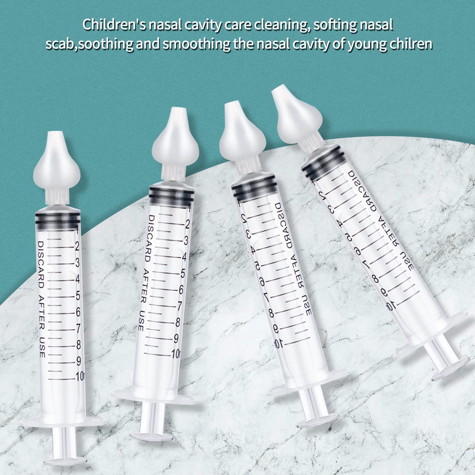 JUSONEY Baby Nose Shower - Professional Baby Nose Shower with High-Quality Silicone Nose Attachments, Clean and Reusable (Pack of 4)