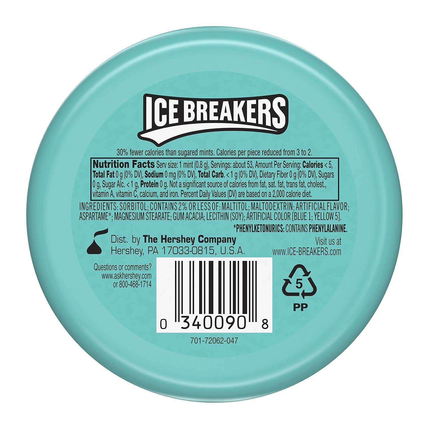ICE BREAKERS Mints, 1.5oz, Wintergreen, White, 42g - Image 3