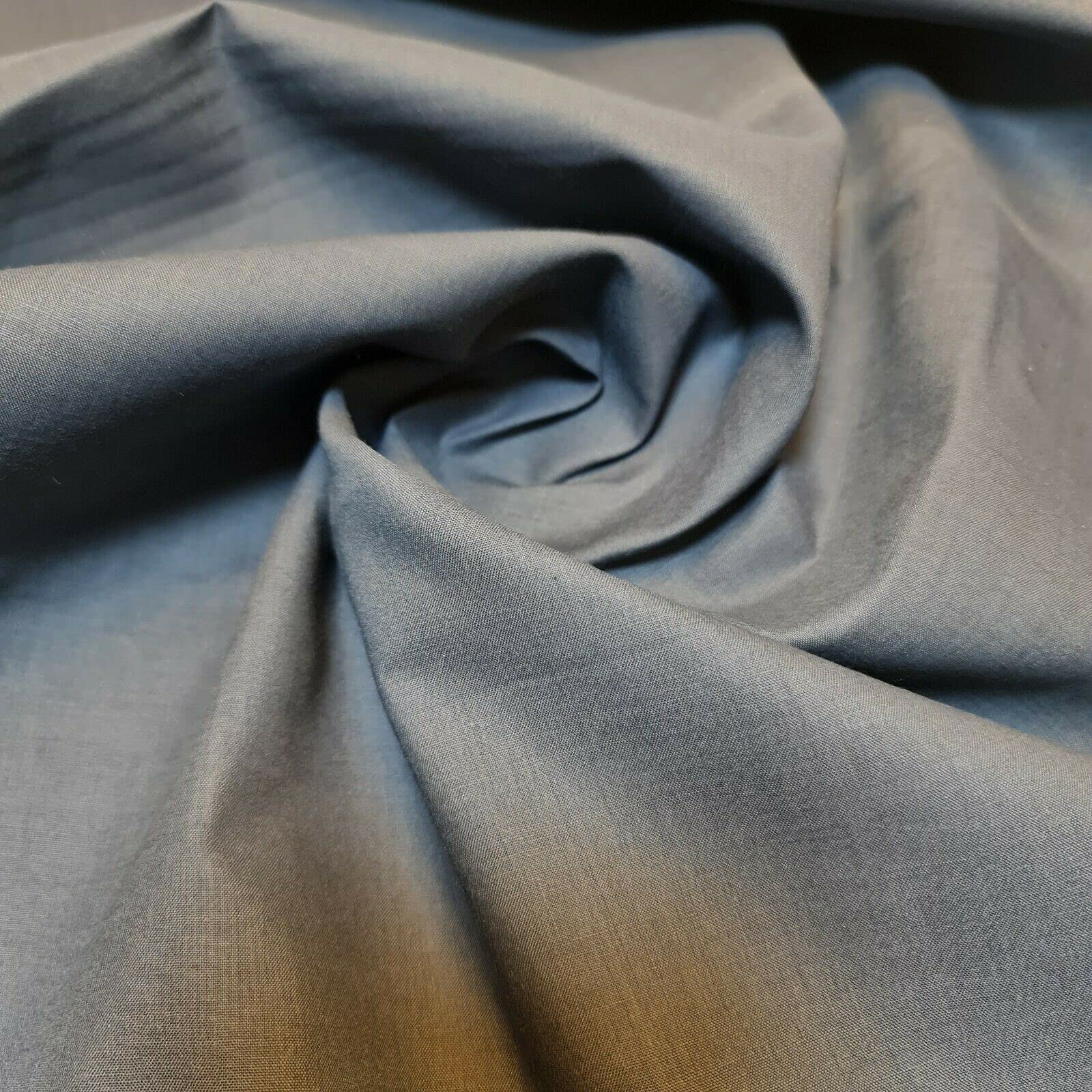 *Clearance* 100% Cotton Lawn Soft Dress Craft Material Drape Fabric by Meter (5 Meter, Grey)
