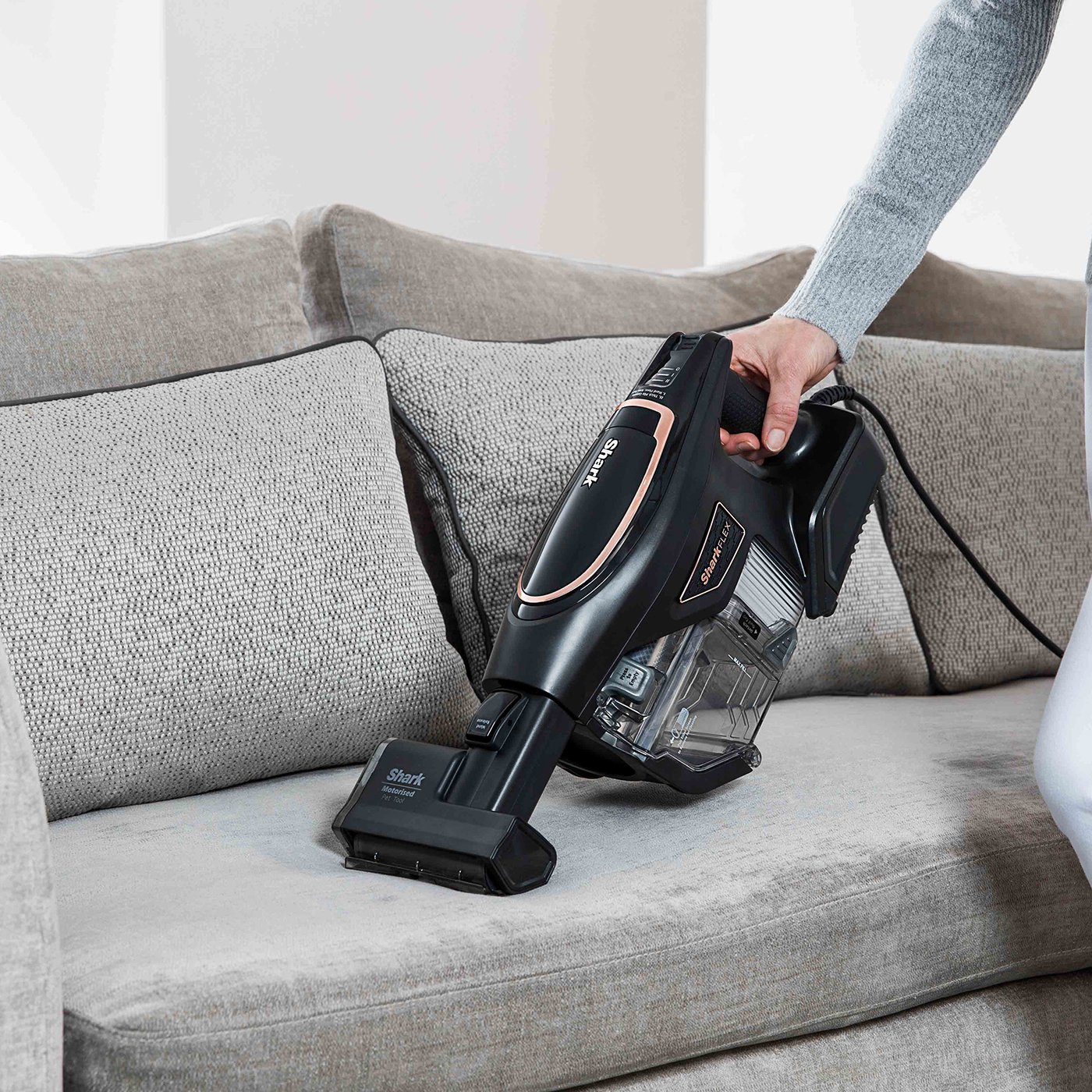 Shark Corded Stick Vacuum Cleaner [HV390UKT] Lightweight, Rose Gold