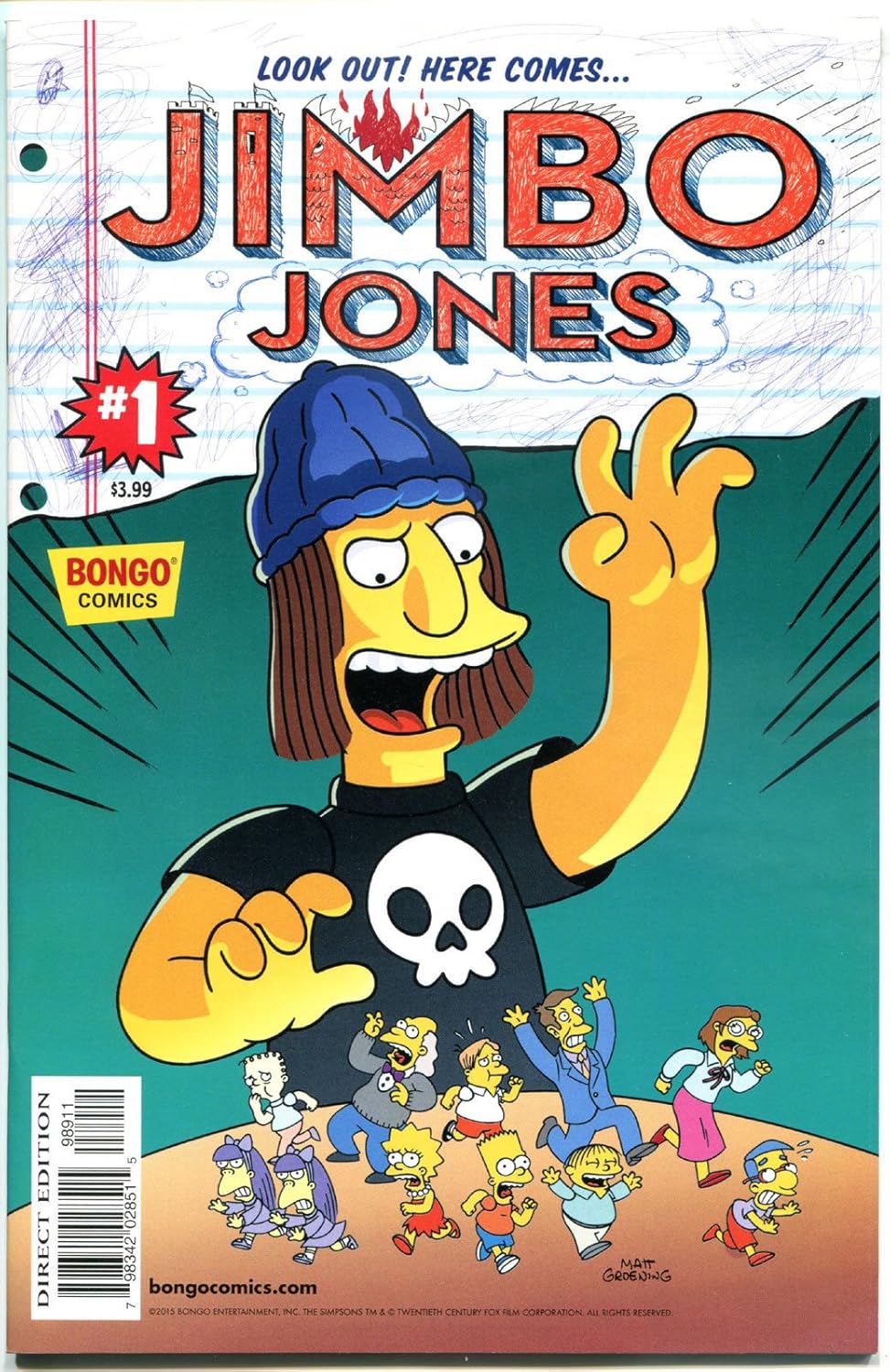 Amazon Com Jimbo Jones 1 Nm W Skull Sticker Simpsons 15 More Bongo In Store Entertainment Collectibles