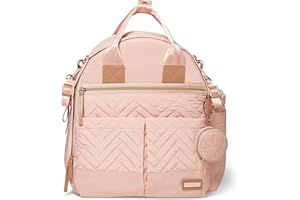 Skip Hop Diaper Bag Backpack: Suite 6-in-1 Diaper Backpack Set, Multi-Function Baby Travel Bag with Changing Pad, Stroller Straps, Bottle Bag and Pacifier Pocket, Blush