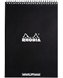 Rhodia 185039C Note Pad mit Doppelspirale, DIN A4, Dot Grid, 80 g, 21 x 29.7 cm, 80 Blatt, schwarz